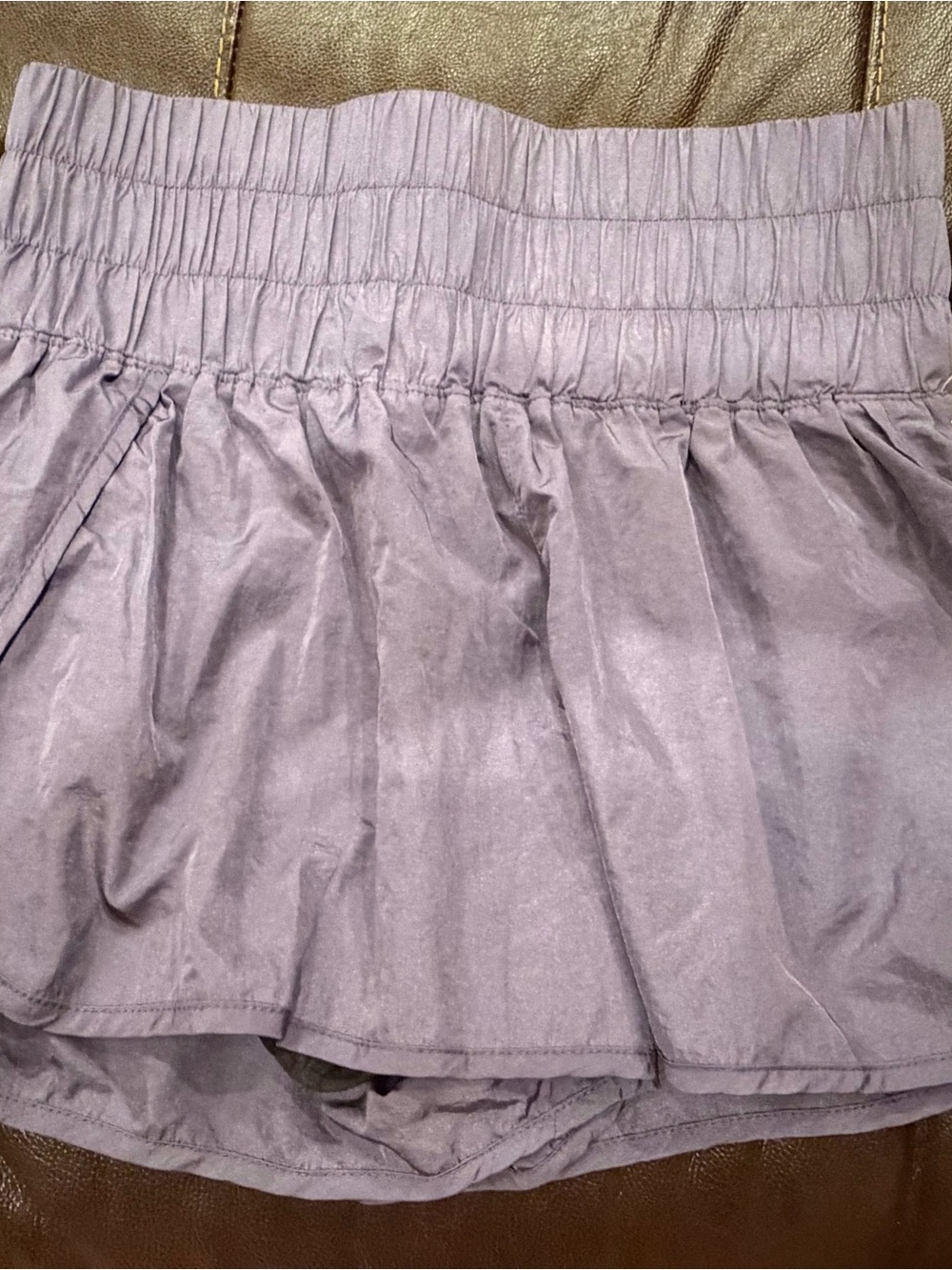 Free People Lavender Ruffle Athletic Shorts